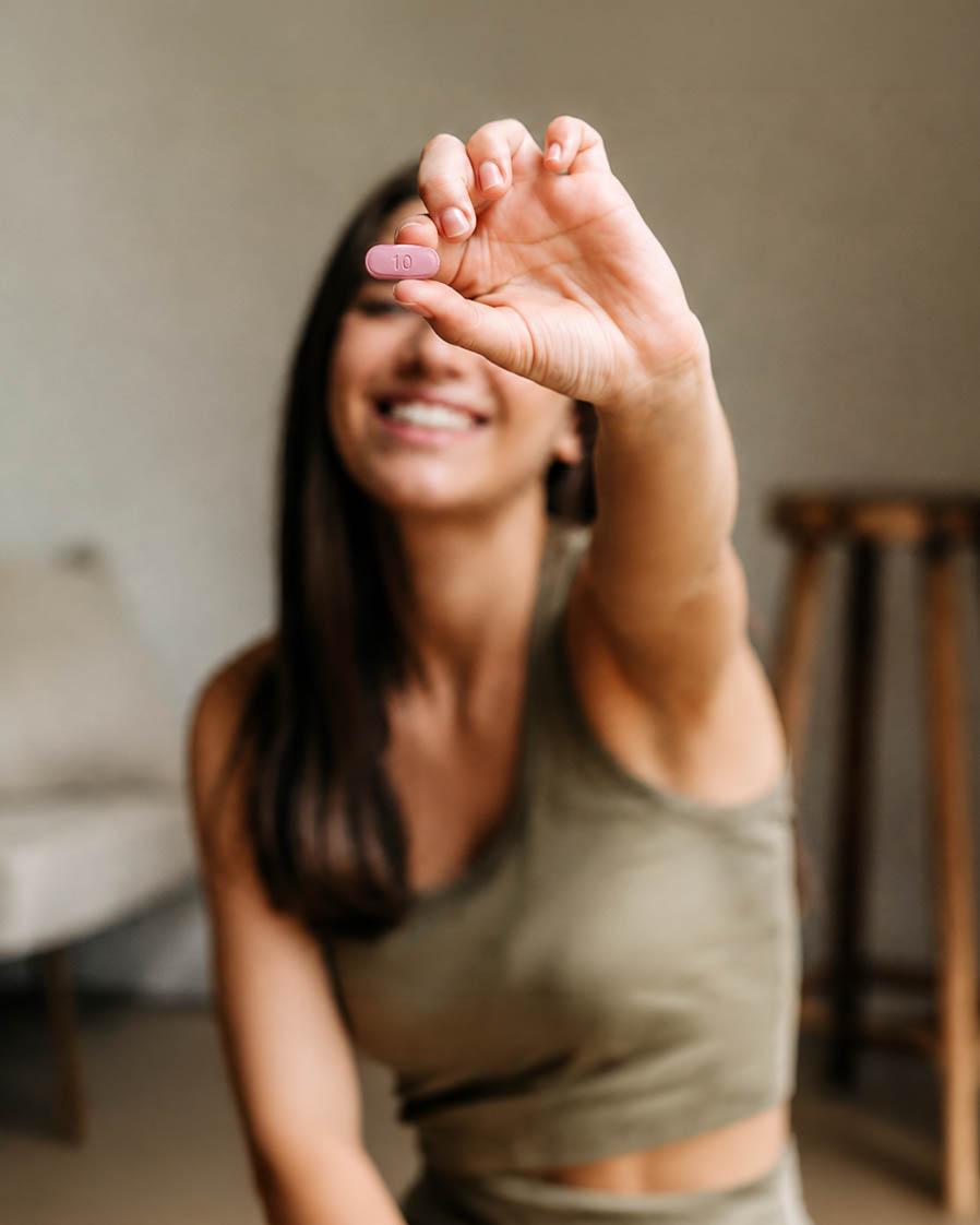Woman feeling relief and at ease